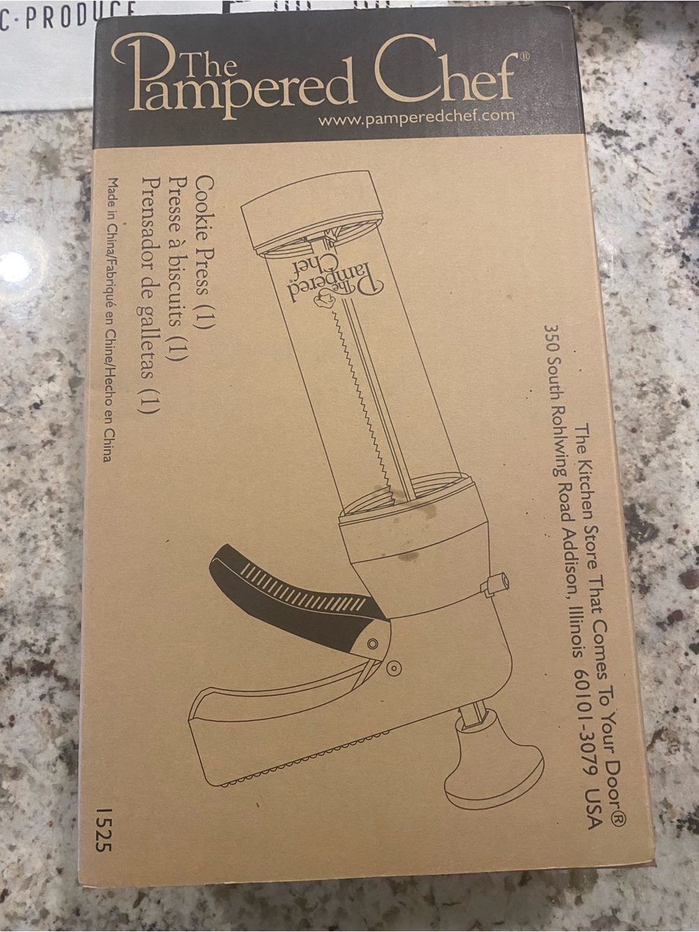 The Pampered Chef Cookie Press - Kraft Brown with Black Logo